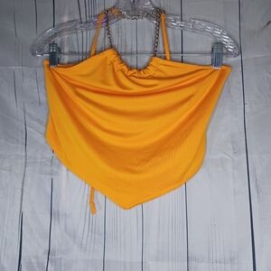 Heart & Hips Yellow Chain Strap Women's Top NWT